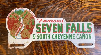 Vintage Seven Falls License Plate Topper 5x9'