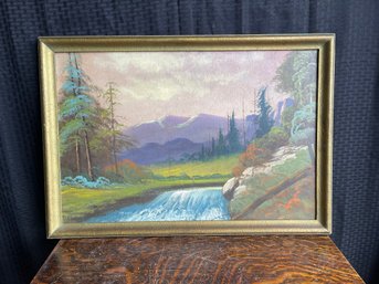 Vintage Original Oil On Board Painting 18x26' Colorful!