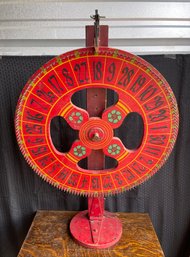 Vintage Wood Gambling Wheel 22x39'