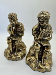F16 Vintage Brass Bookends 8'