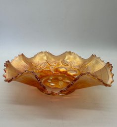 F20 Vintage Marigold Carnival Glass Bowl 3x9'