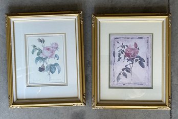 A5 Two Flower Lithographs 13x16' Nice Frames!