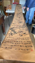 Beautiful 12 Foot By 12' Long Silk Horse Painted  Scrolls Stunning