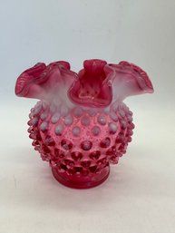 F80 Fenton Opalescent Hobnail Vase/dish 5x5'