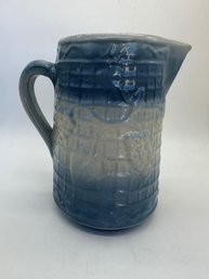 F87 Antique Stoneware Pottery Jug Pitcher 8'