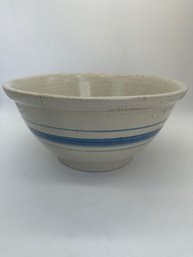 F97 Large Antique Stoneware Mixing Bowl 6x12' (chip,crack)