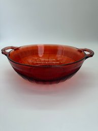 F117 Vintage Ruby Red Serving Bowl 8'