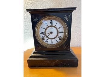 Ansonia Metal Clock Fully Working  With Working Chime And Key