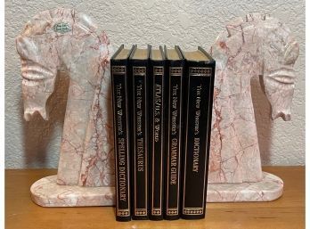 Marble Seahorse Book Ends