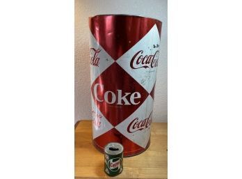 Coca Cola Trash Can With Castrol Oil Can Bank