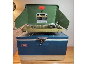 AFC Propane Stove And Coleman Cooler