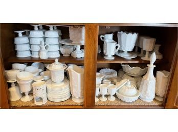 Large Collection Of Milk Glass