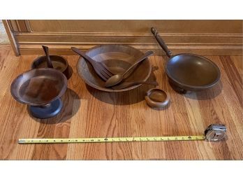 8pc Wooden Bowl Set