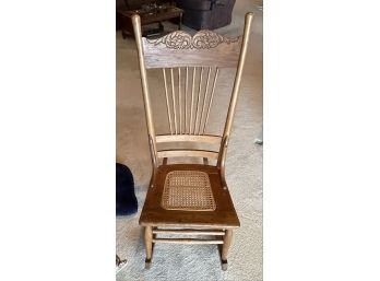 Oak Press Back Rocking Chair