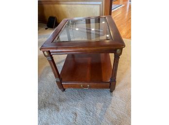 Glass Wood Side Table