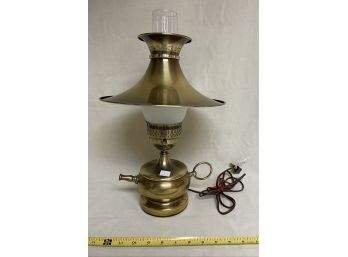 Midcentury Brass Electric Lamp Works 17' Tall