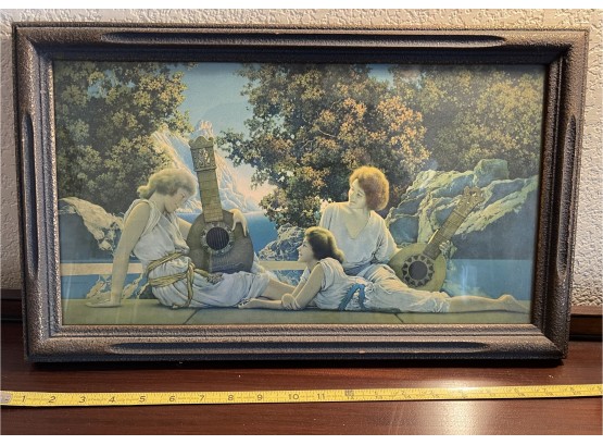 The Lute Players By Maxfield Parrish Original Lithograph With Label