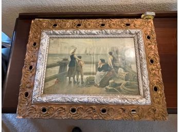 E Laurent French 19th Century Lithograph Nice Frame