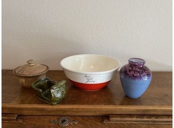Vintage Dishes And Vase