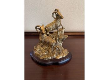 Brass Ram Big Horn Sheep Figurine 9'