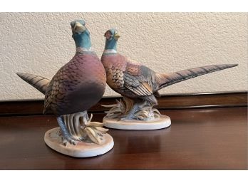 Lefton Porcelain Pheasant Figurines Set Of 2