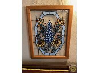 Framed Stained Glass Flowers