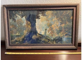 Dreaming By Maxfield Parrish Original Lithograph With Label