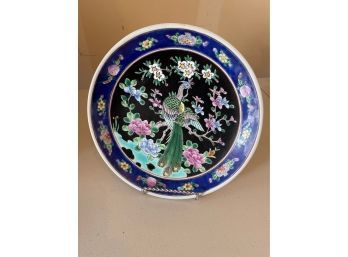 Vintage Japanese Porcelain Peacock Plate