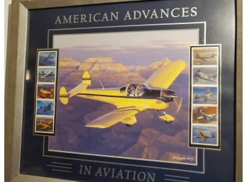 'American Advances In Aviation' - USPS- Framed And Matted