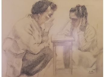 Pencil On Paper By Well Listed Uruguayan Artist, Carmelo De Arzadun