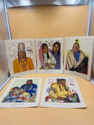 Lot Of 5 Native American Prints