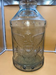 LARGE Vintage Libbey Glass Jug 5 Gallon BICENTENNIAL 1776-1976 Stars Eagles / Stars Arrows Olive Branch / Rare