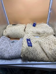 Lot Of 4 Hand Knitted Ireland Sweaters