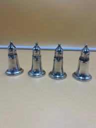 Lot Of 4 Empire, Sterling Salt And Pepper Shakers