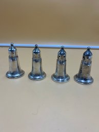 Lot Of 4 Empire, Sterling Salt And Pepper Shakers