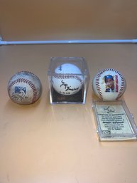 Lot Of 3 Baseball 2 Autographed Balls