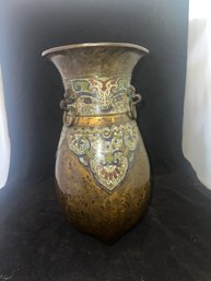 Beautiful Antique Large Brass Japanese Vase