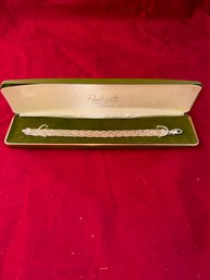 Beautiful Sterling 925 Braided Herringbone 7-1/2 Inch Bracelet