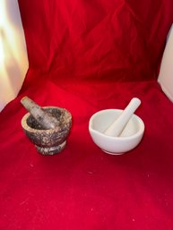 Two Mortar, And Pestle