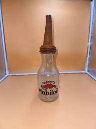 Very Nice Vintage Gargoyle Mobile Oil Glass Bottle