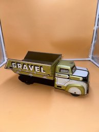 Vintage Original Marx Sand & Gravel  Silver & White Tin Litho Dump Truck