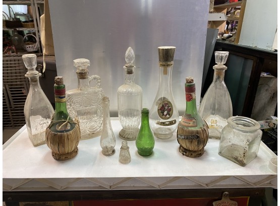Large Lot Of Liquor Bottles And Decanters