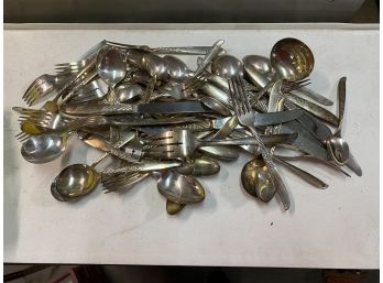 Silverware And Turkey Serving Plate
