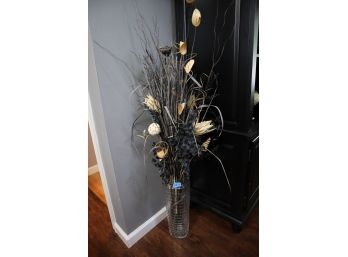 VASE WITH FAUX FLOWERS