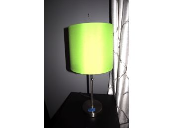 PAIR OF MODERN LAMP WITH GREEN SHADE19 1/2'