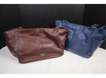 TWO COACH BAGS - CHOCOLATE & NAVY