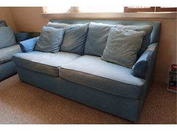 Denim Upholstered Sleeper Sofa 77' L X 35' L X 37' D - Super Comfy!!
