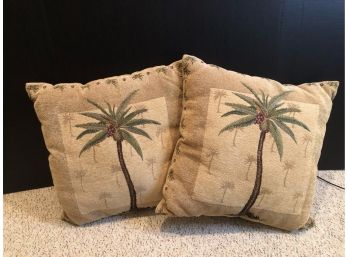 2 Decorative Pillows Palm Tree Pattern