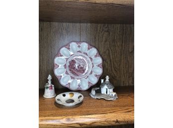 Capodimonte Bell, Coin Dish, Egg Platter, House Figurine