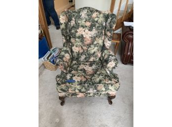 Upholstered Arm Chair With Floral Design